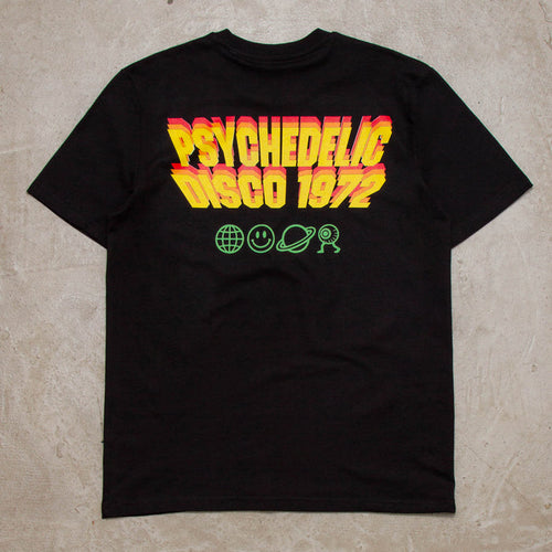 Invader Psychedelic Disco 1972 Back Print - Tshirt - Black