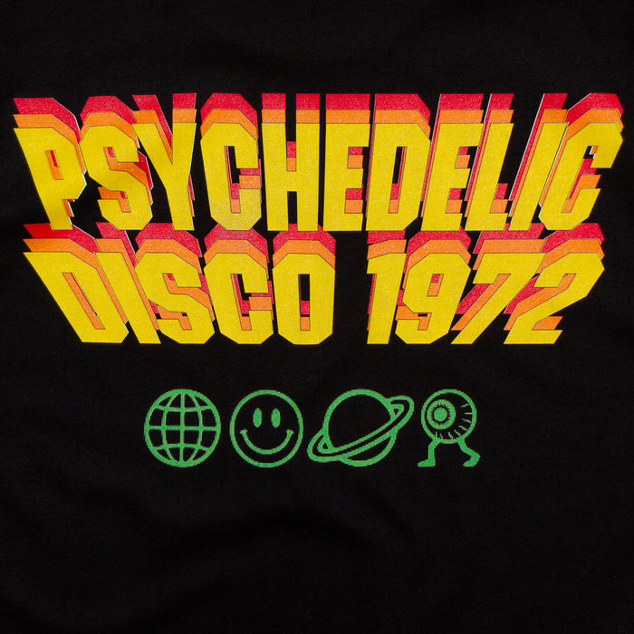 Invader Psychedelic Disco 1972 Back Print - Tshirt - Black
