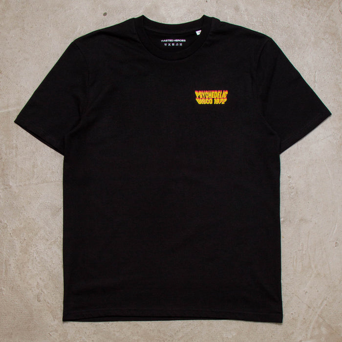 Invader Psychedelic Disco 1972 Back Print - Tshirt - Black
