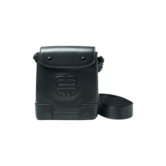Leather cross bag black