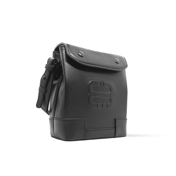 Leather cross bag black