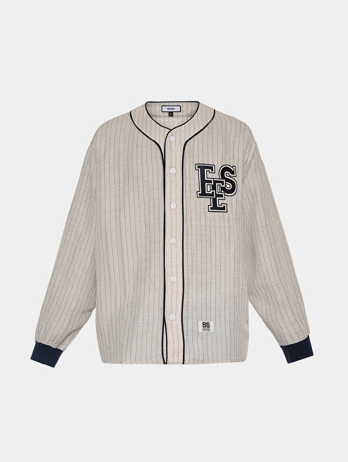 LETTER STRIPED SHIRT - OFFWHITE