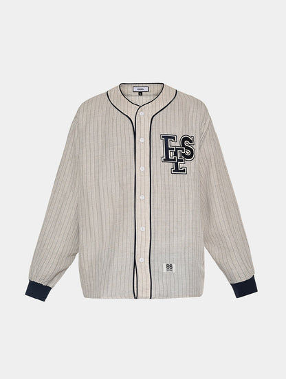 LETTER STRIPED SHIRT - OFFWHITE