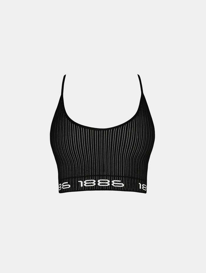 LOGO UNDER BAND CROP TOP