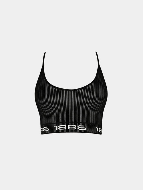 LOGO UNDER BAND CROP TOP