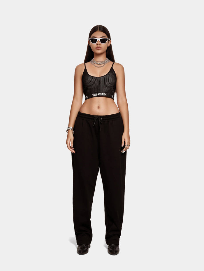 LOGO UNDER BAND CROP TOP