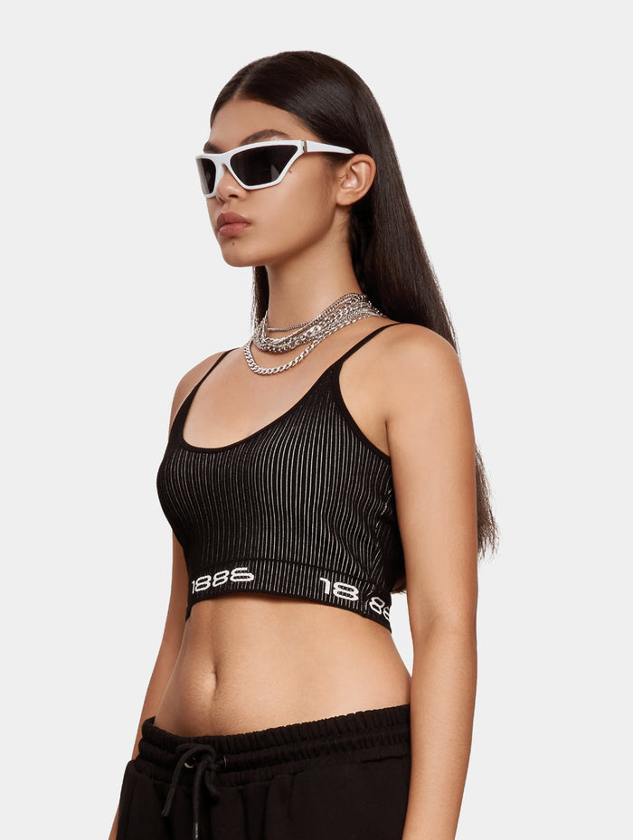 LOGO UNDER BAND CROP TOP