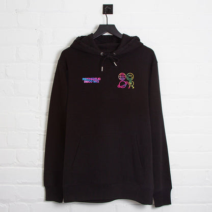 Mercury Elements Psychedelic Disco Back Print - Hood - Black