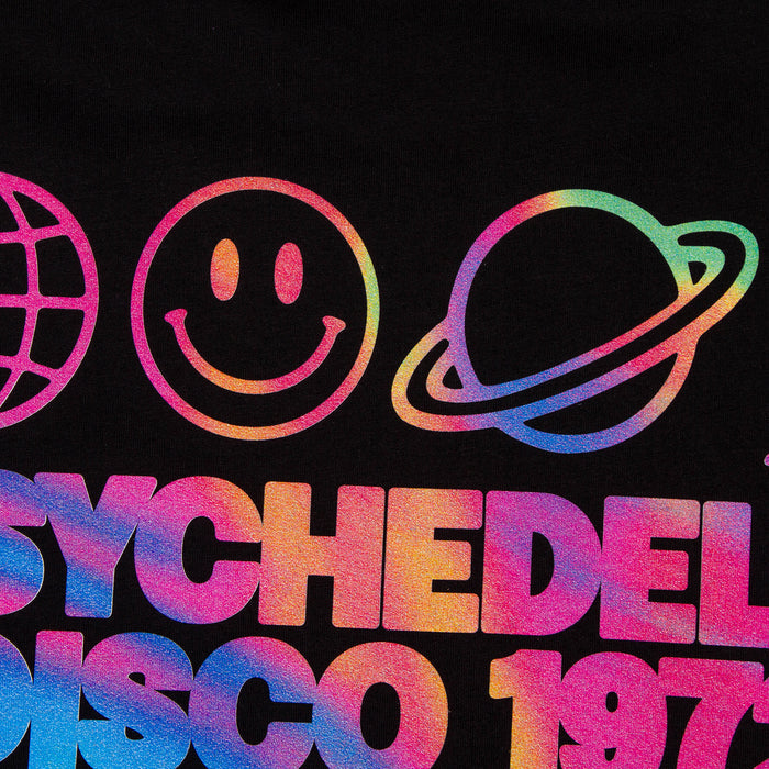 Mercury Elements Psychedelic Disco Front Print - Hood - Black