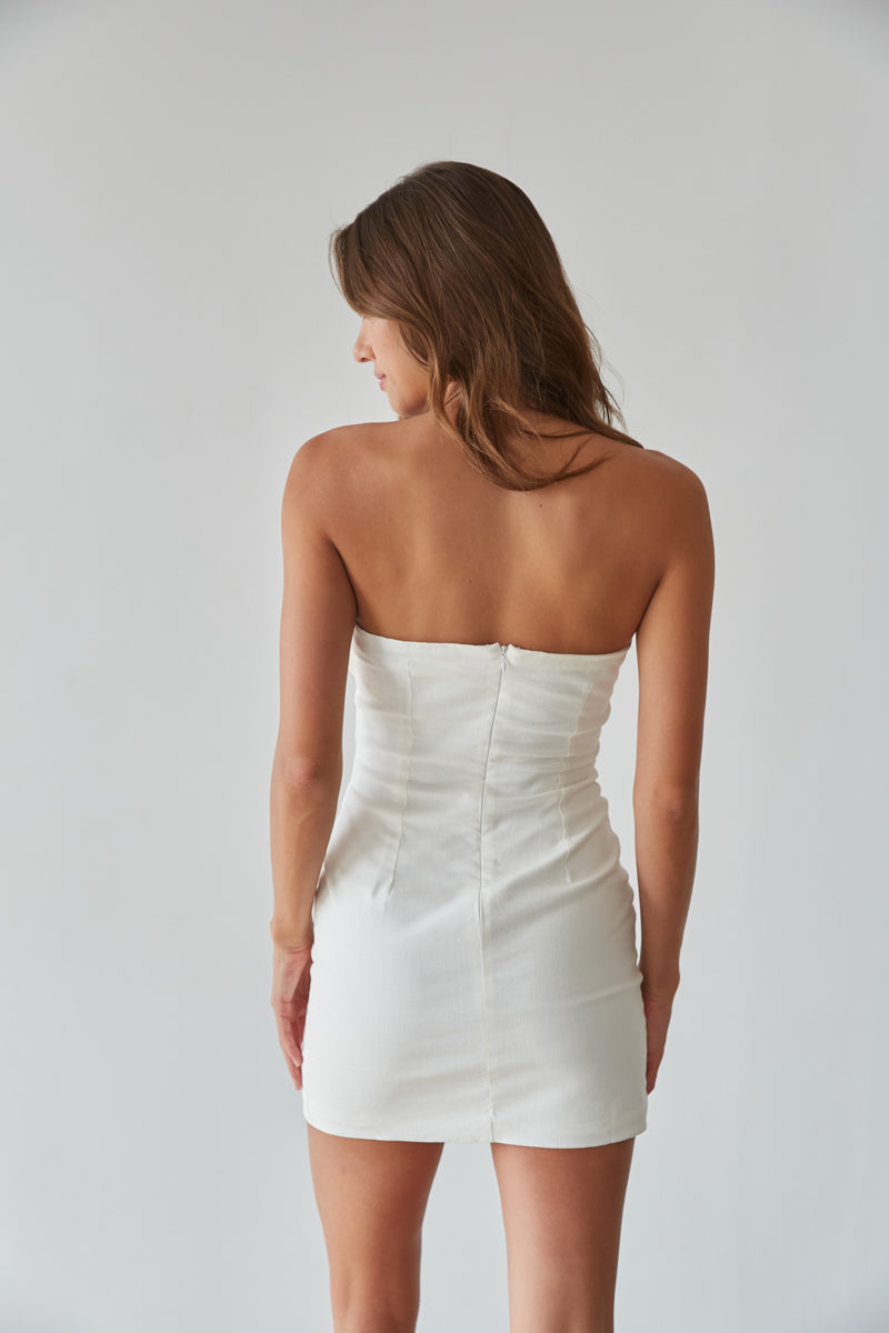 Mina Strapless Bow Bodycon Mini Dress