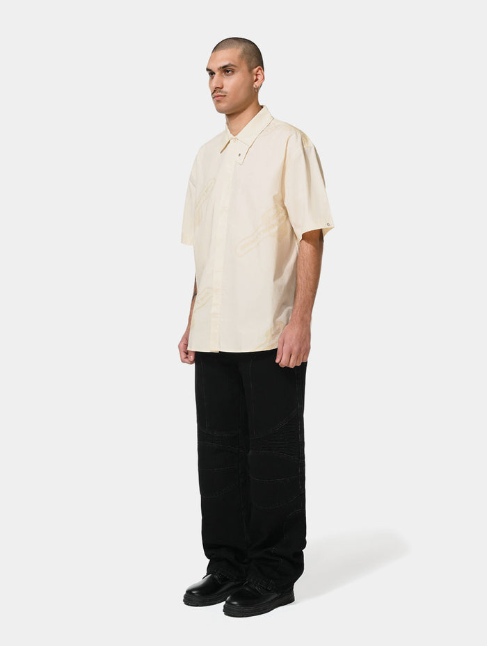 MONOGRAM PRINTED SHIRT - OFF WHITE