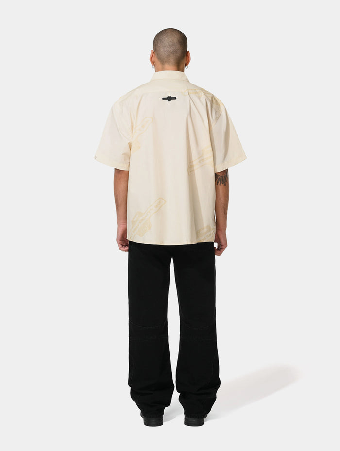 MONOGRAM PRINTED SHIRT - OFF WHITE