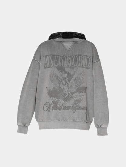 NEW WORLD HYBRID HOODIE- GREY