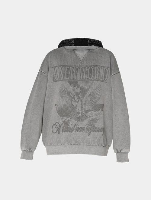 NEW WORLD HYBRID HOODIE- GREY