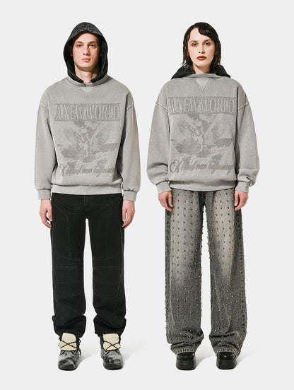 NEW WORLD HYBRID HOODIE- GREY