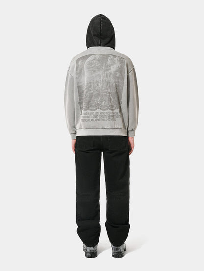 NEW WORLD HYBRID HOODIE- GREY
