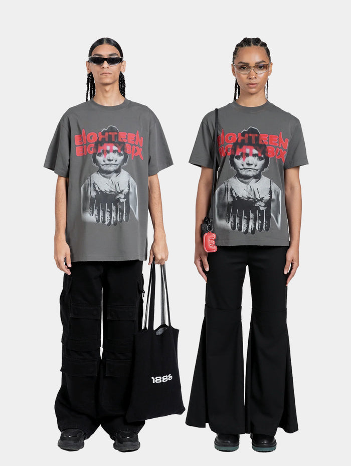 NIGHTMARE GRAPHIC T-SHIRT - GREY
