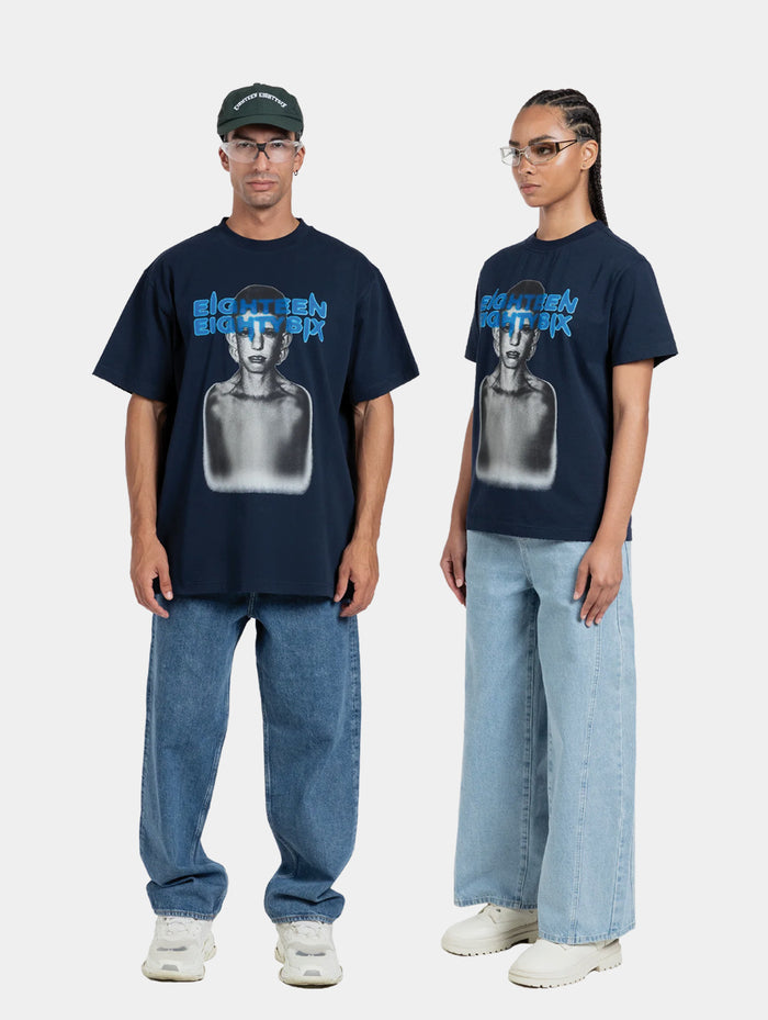 NIGHTMARE GRAPHIC T-SHIRT - NAVY