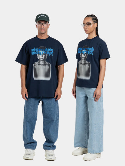 NIGHTMARE GRAPHIC T-SHIRT - NAVY