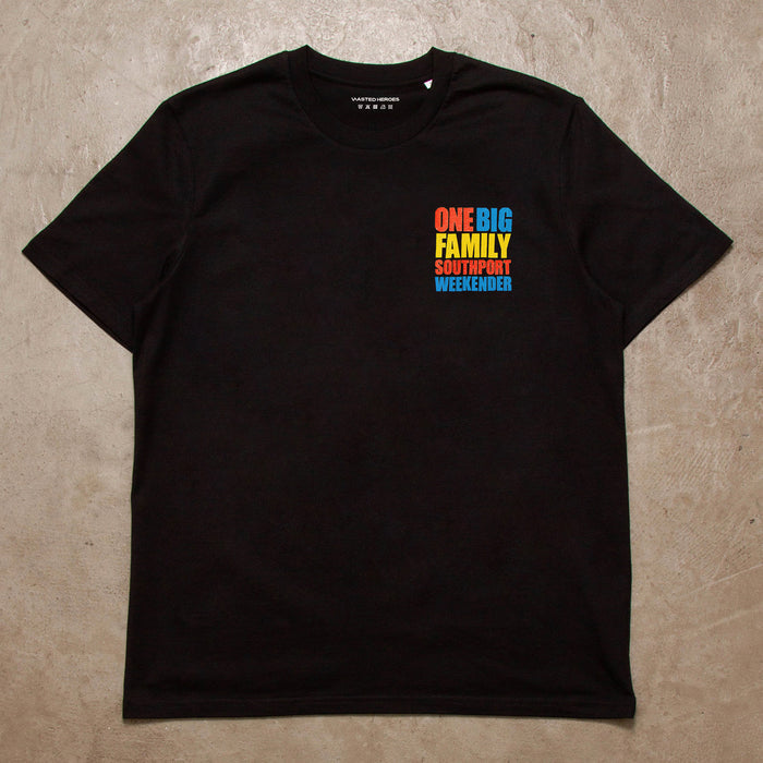 One Big Family Back Print - Tshirt - Black