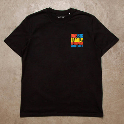 One Big Family Back Print - Tshirt - Black