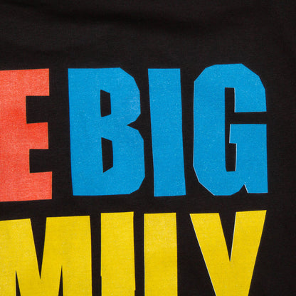 One Big Family Front Print - Tshirt - Black