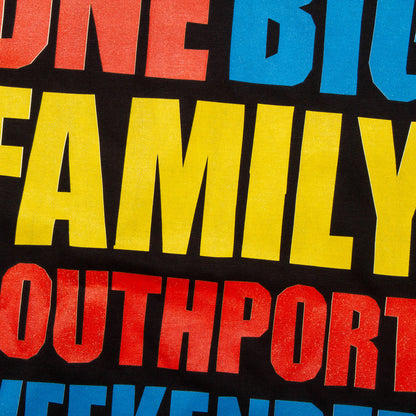 One Big Family Front Print - Tshirt - Black