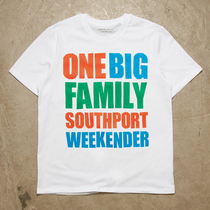 One Big Family Front Print - Tshirt - White