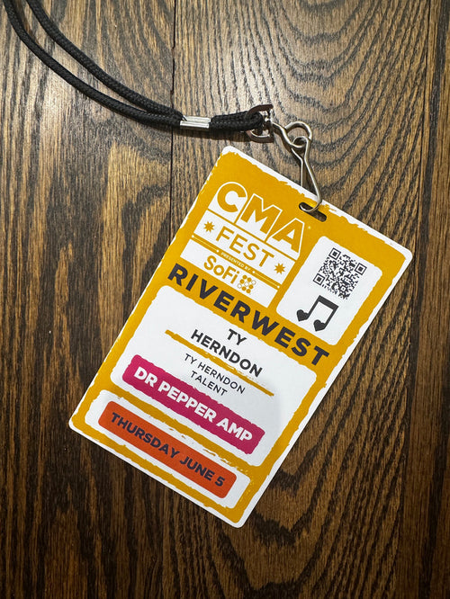 One-of-a-Kind: Ty Herndon’s Signed 2025 CMA Fest Performer Credential