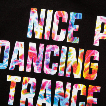 Peoples Trance Lights Front Print - Tshirt - Black