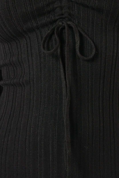 Irene Long Sleeve Midi Dress - Black