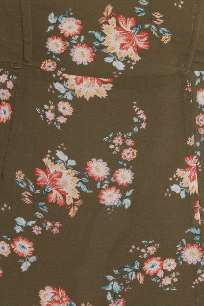 Renita Maxi Dress - Olive Floral