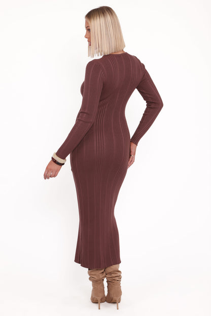 Valia Midi Dress - Espresso