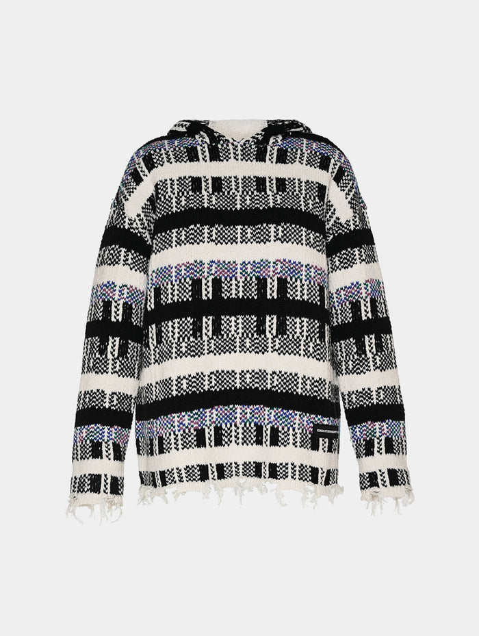 PIN CHECK HOODIE - WHITE