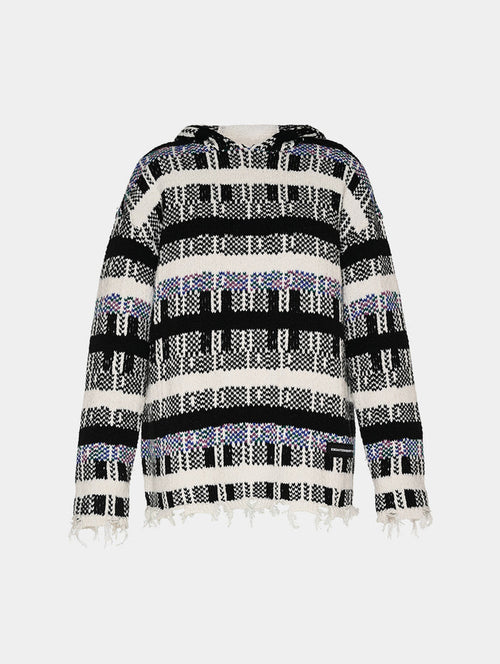 PIN CHECK HOODIE - WHITE