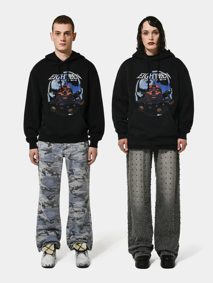 RAVE HEAD HOODIE - BLACK