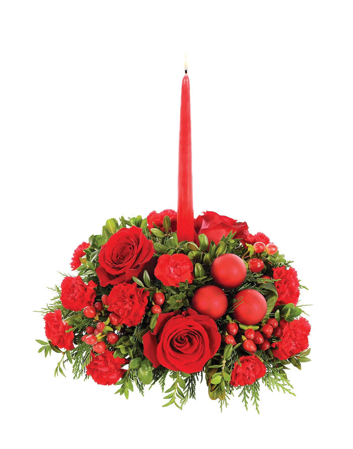 Red & Green Christmas Centerpiece bloomexusa
