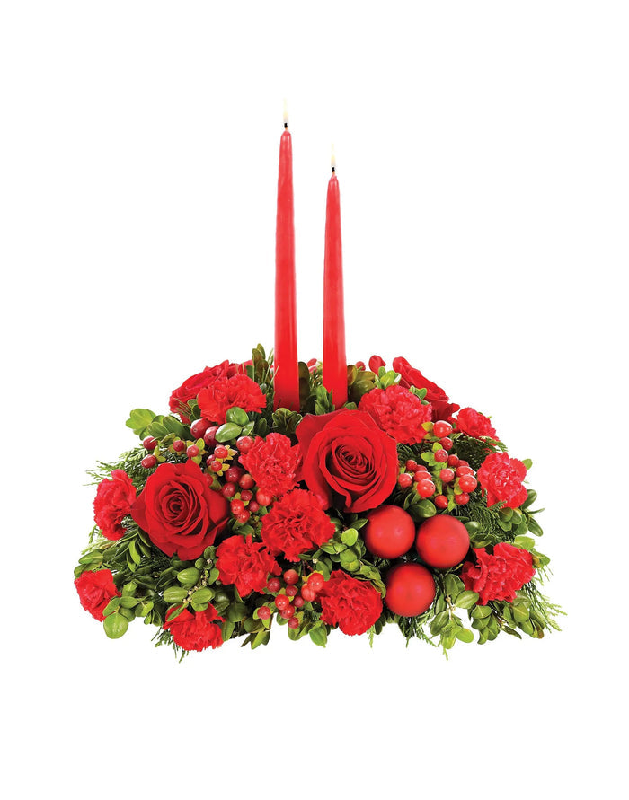 Red & Green Christmas Centerpiece bloomexusa