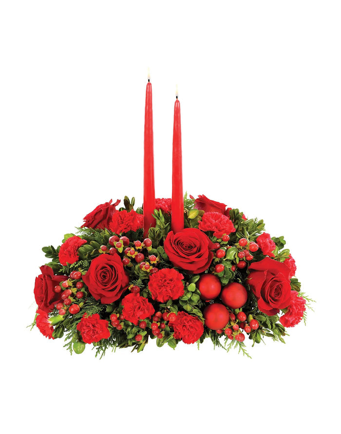 Red & Green Christmas Centerpiece bloomexusa
