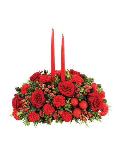 Red & Green Christmas Centerpiece bloomexusa