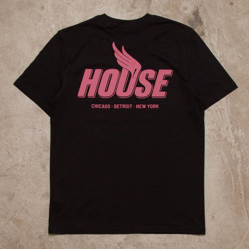 Red Peak House Back Print - Tshirt - Black