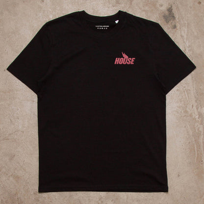 Red Peak House Back Print - Tshirt - Black
