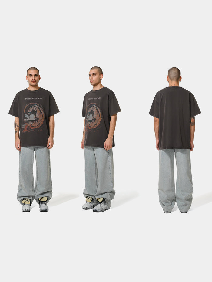 ROMAN CLOCK T-SHIRT - DARK GREY