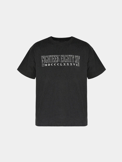 ROMAN NUMERAL T-SHIRT - BLACK