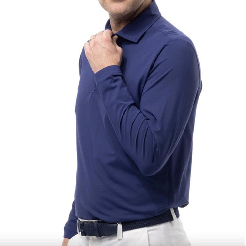 SanSoleil Men's Solair L/S Polo - Navy