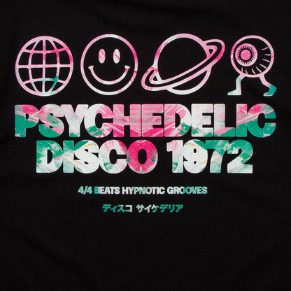 Saturn Elements Psychedelic Disco 1972 Back Print - Tshirt - Black