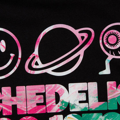 Saturn Elements Psychedelic Disco 1972 Back Print - Tshirt - Black