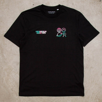Saturn Elements Psychedelic Disco 1972 Back Print - Tshirt - Black