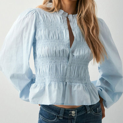 Skyline Ruched Peplum Top