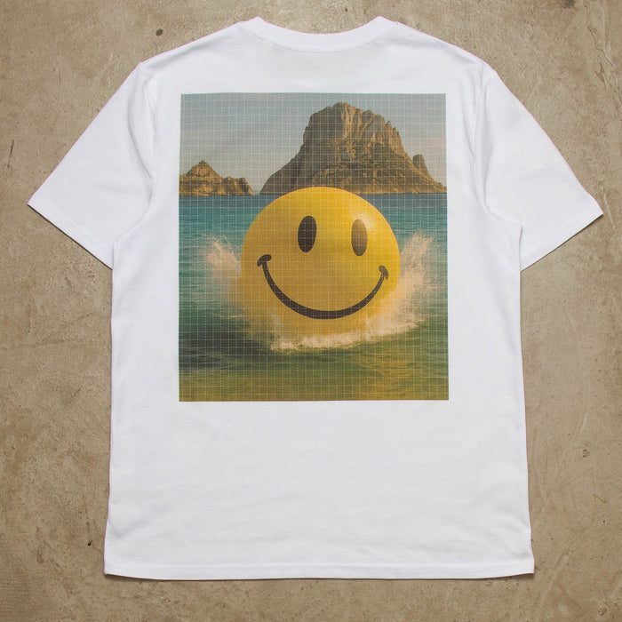Smiley Es Vedrà Trip Back Print - Tshirt - White